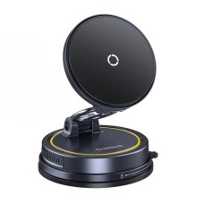 Автомобільний тримач із бездротовою зарядкою Baseus PrimeTrip VC2 Flex Pro Magnetic Wireless Suction Cup Version Black C0013F01